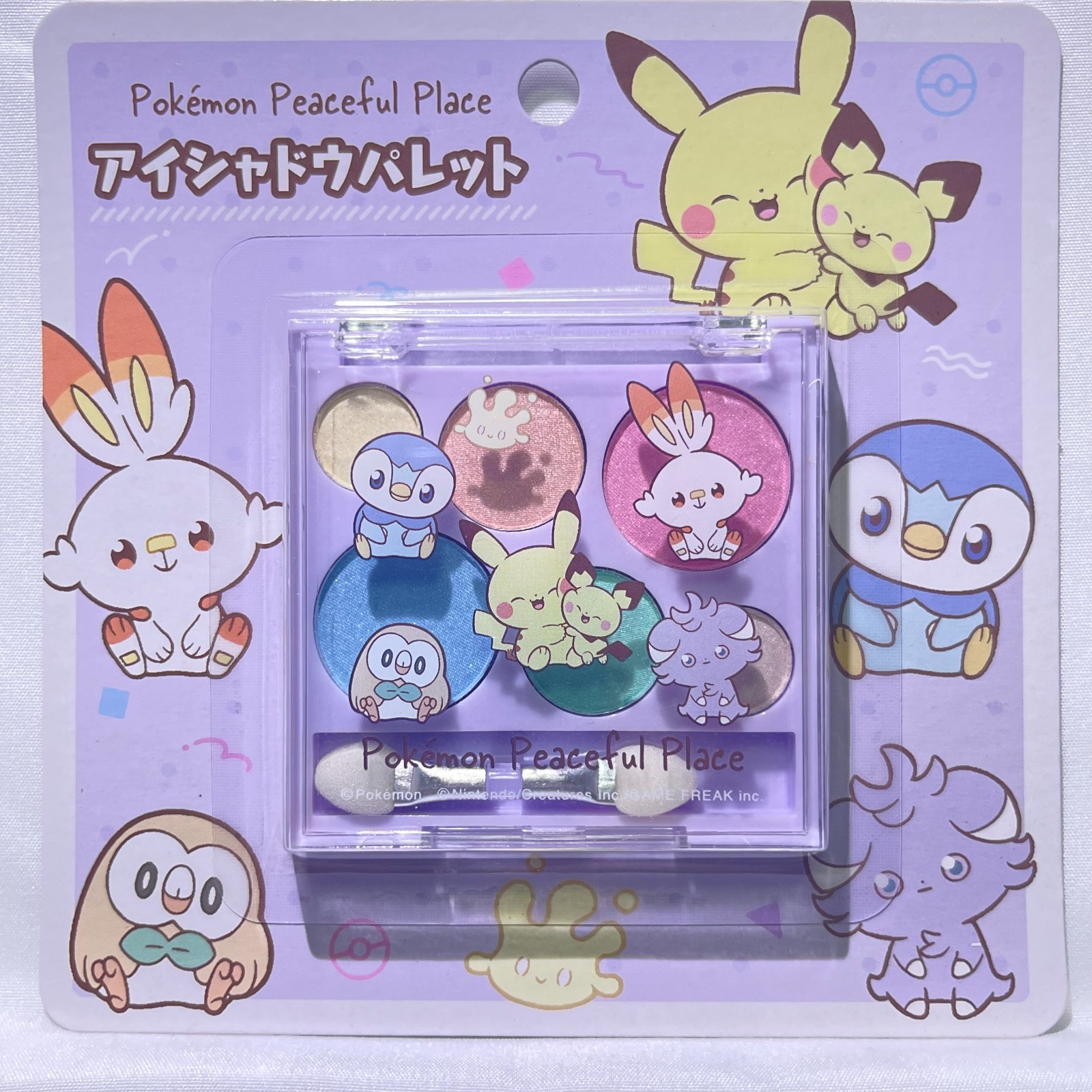 Pokemon Pokepeace Lip Balm & Eyeshadow Palette Set Purple New Sealed Japan