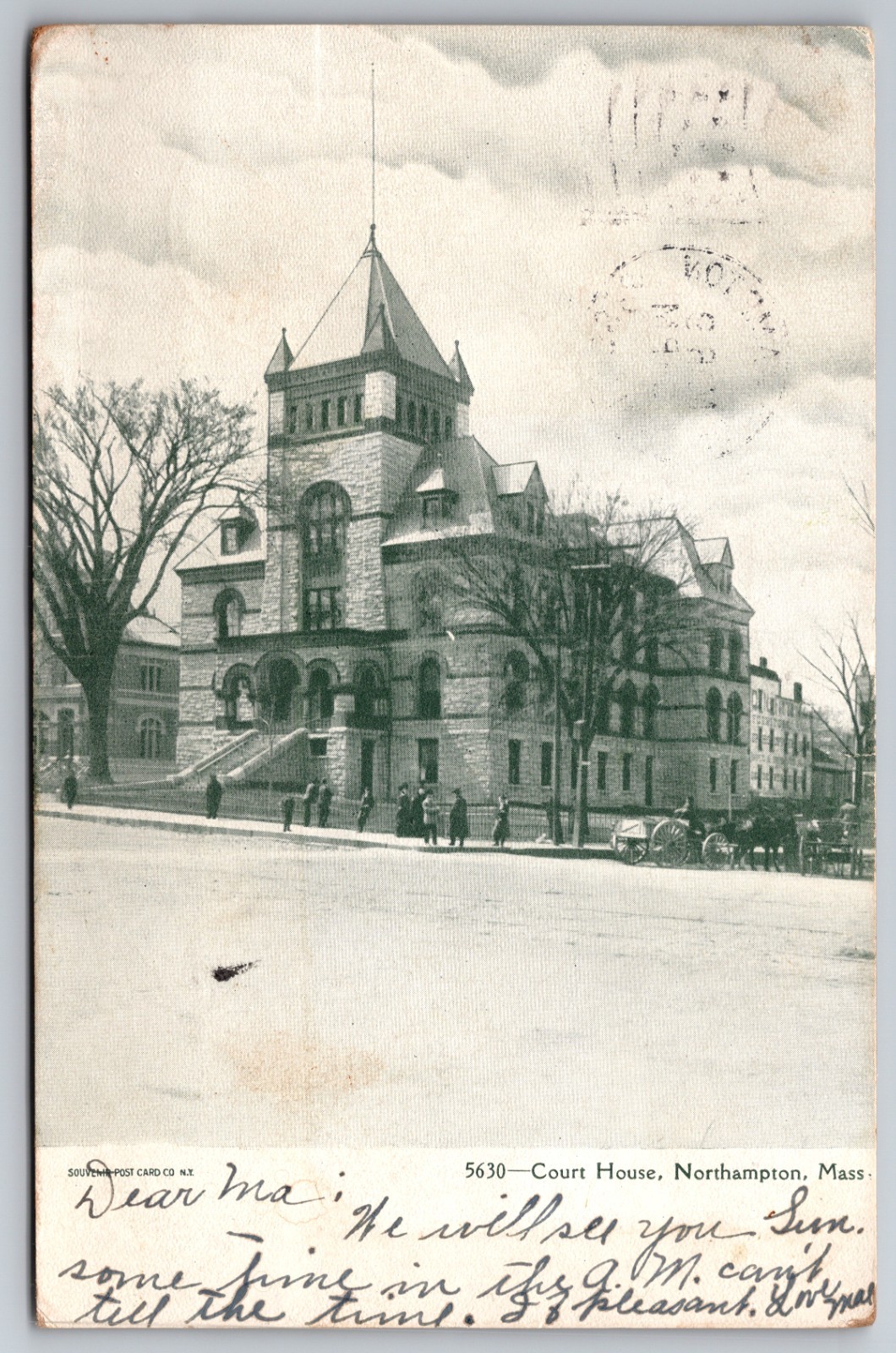 Court House Northampton Massachusetts Postcard 1905