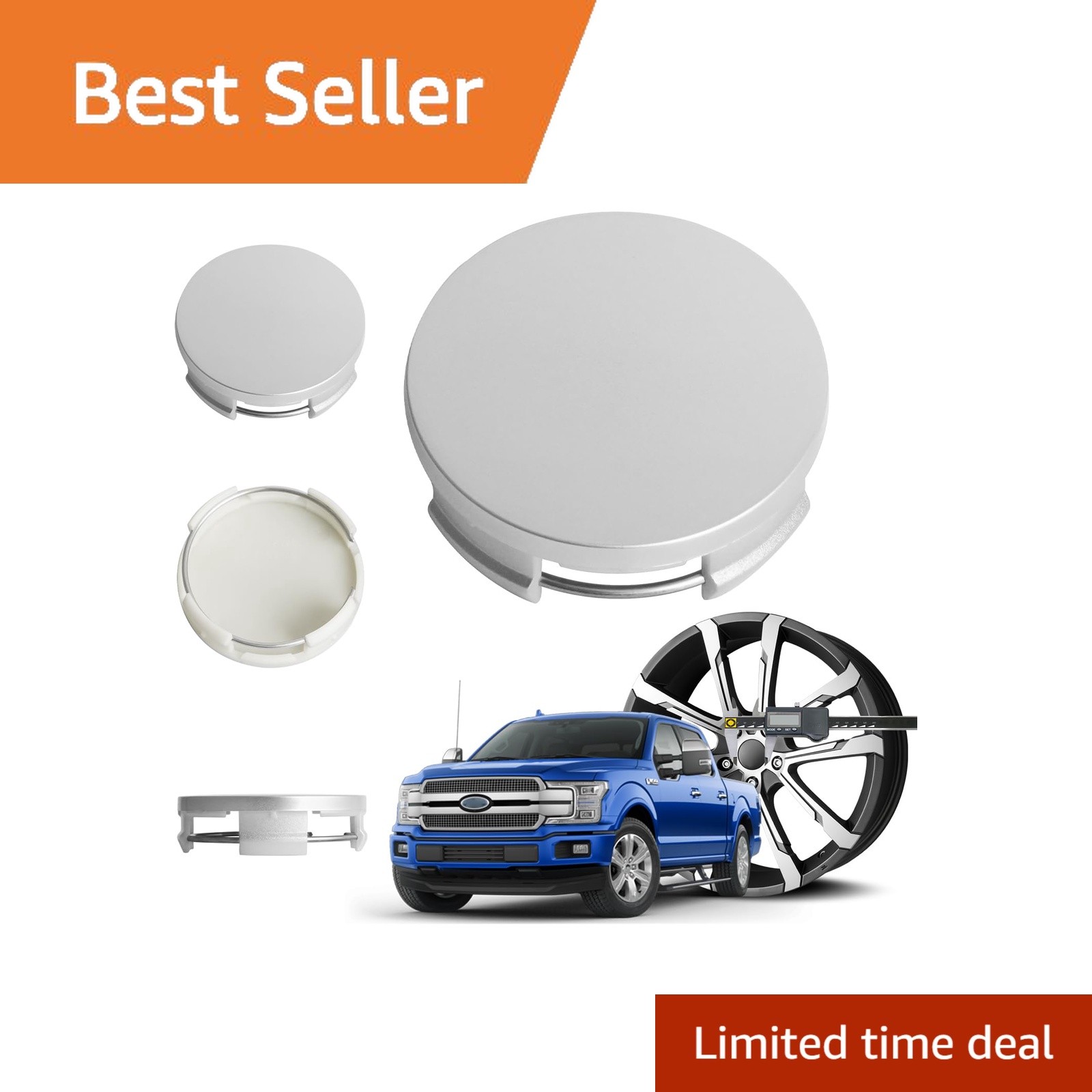 GearNovo Wheel Center Caps 63mm Outer 61mm Inner Silver 4PCS GearNovo Wheel Center Caps 63mm Outer 61mm Inner Silver 4PCS