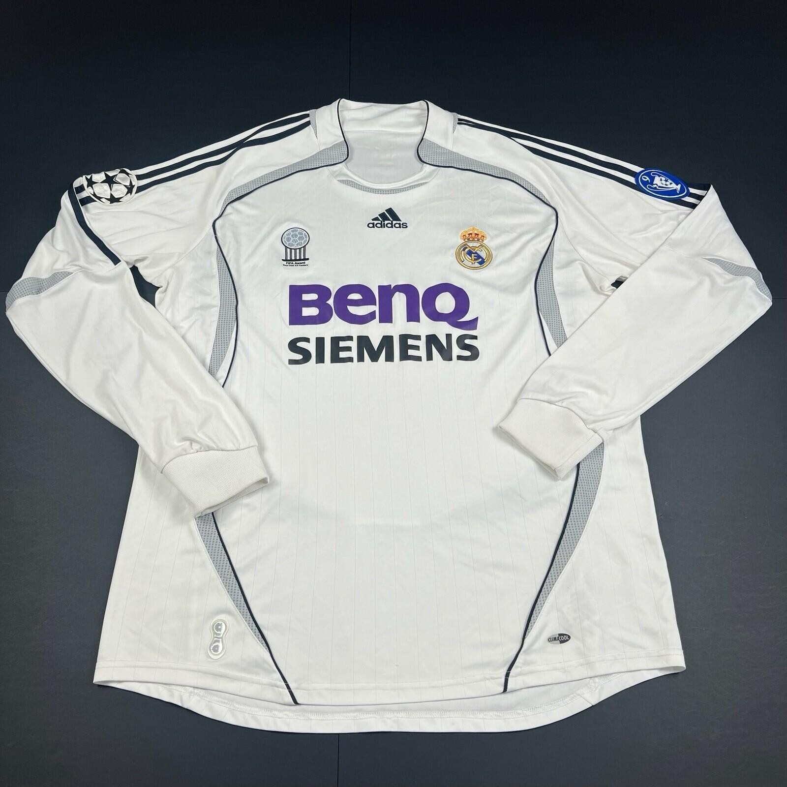 Original Adidas Real Madrid 2006/2007 Long Sleeve Home Shirt Mens Large (1856)