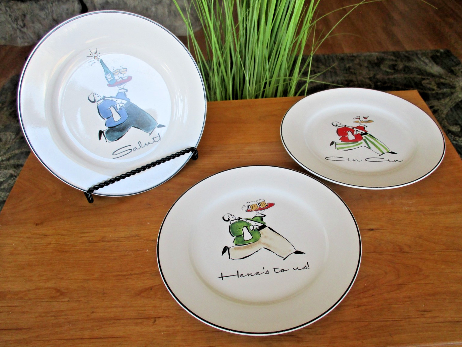 Cheers Darling Set of  3 Salad Plates by Rosanna