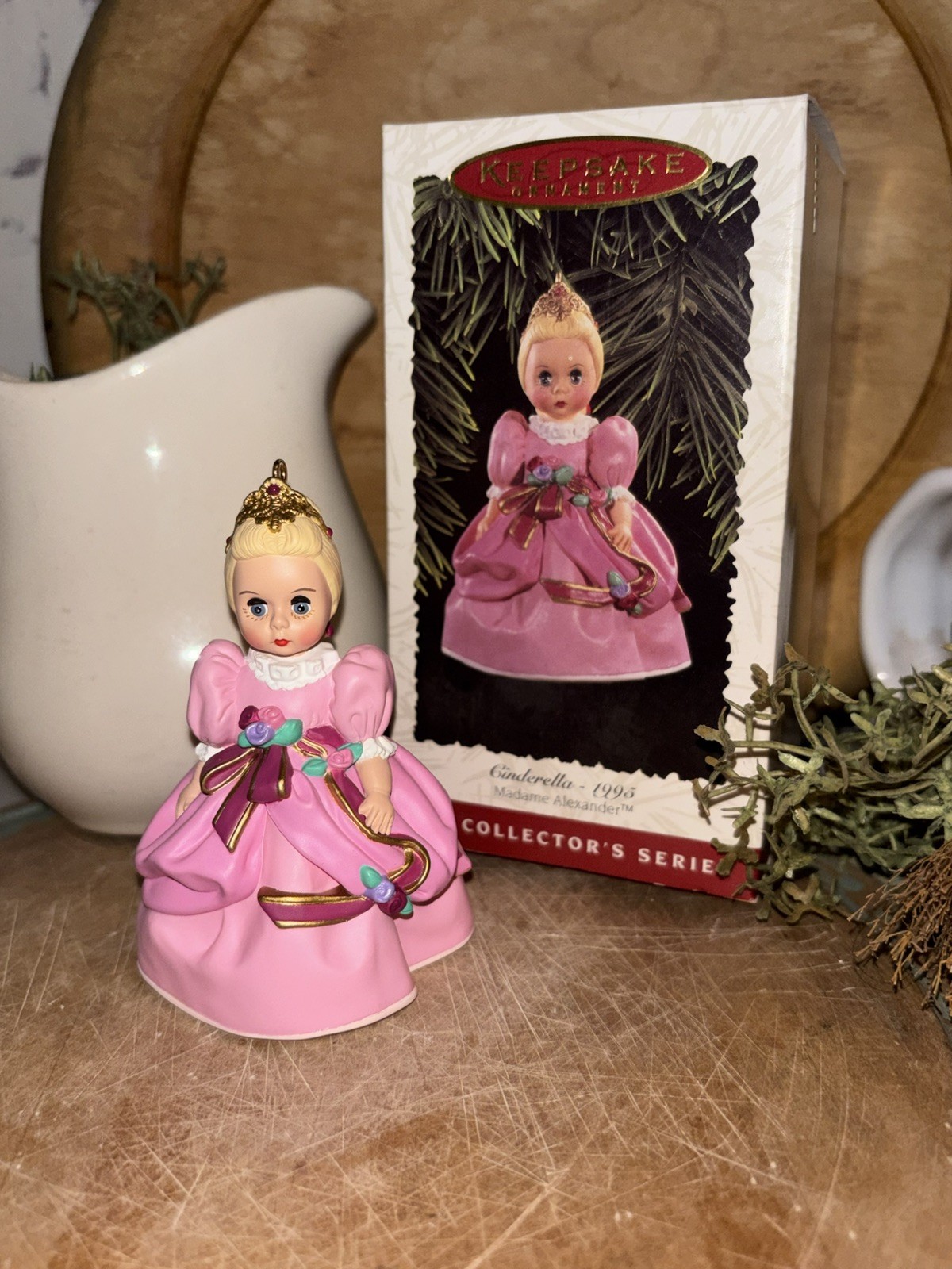 Vintage CINDERELLA Madame Alexander Hallmark Ornament Dated 1996 Pink Gown