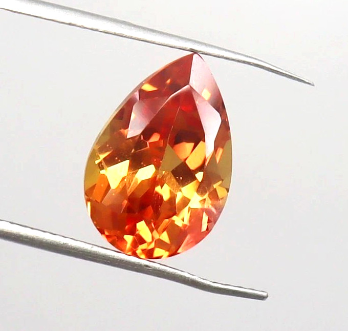 7.60 Ct Natural Pear Cut Sri-Lankan Orange Padparadscha Sapphire Loose Gemstone