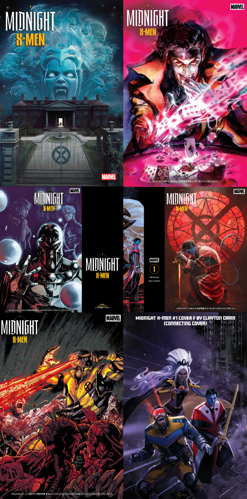 Midnight X-Men #1 (Marvel, 2026) 7 Cover SET * PRESALE * 10/7 Ruan Crain Ito LOT