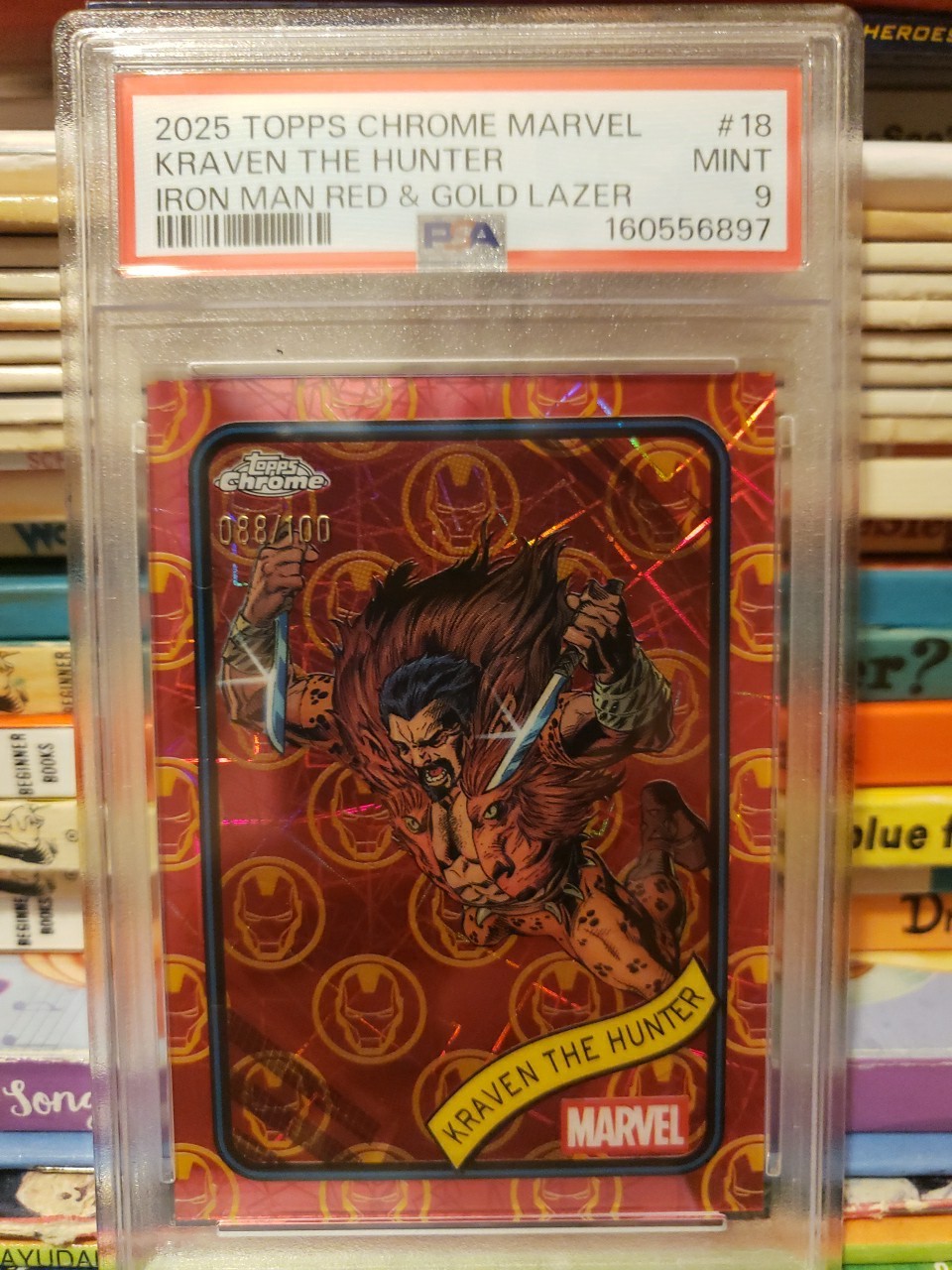 Topps 2025 Topps Chrome Marvel Kraven Hunter #18 Red gold Parallel /100 PSA 9
