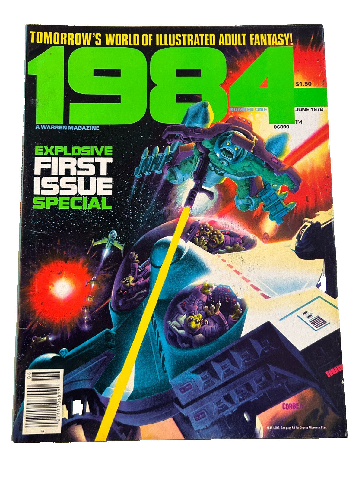 1984 #1 WARREN MAGAZINE - 1978 - RICHARD CORBEN'S MUTANT WORLD + WALLY WOOD