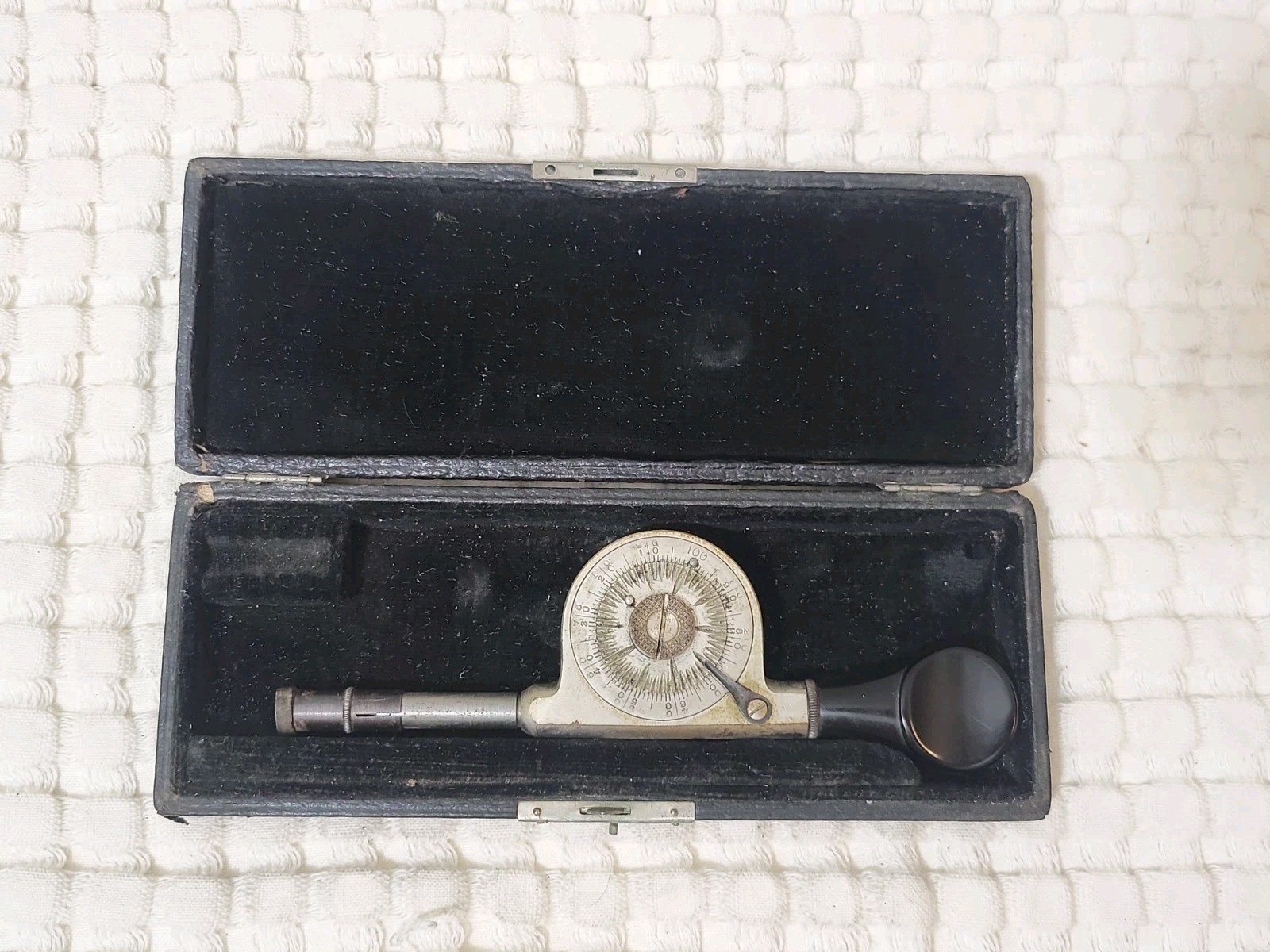 Vintage L. S. Starrett Speed Indicator Machinist Tool USA #107 ? Box Rubber Tip