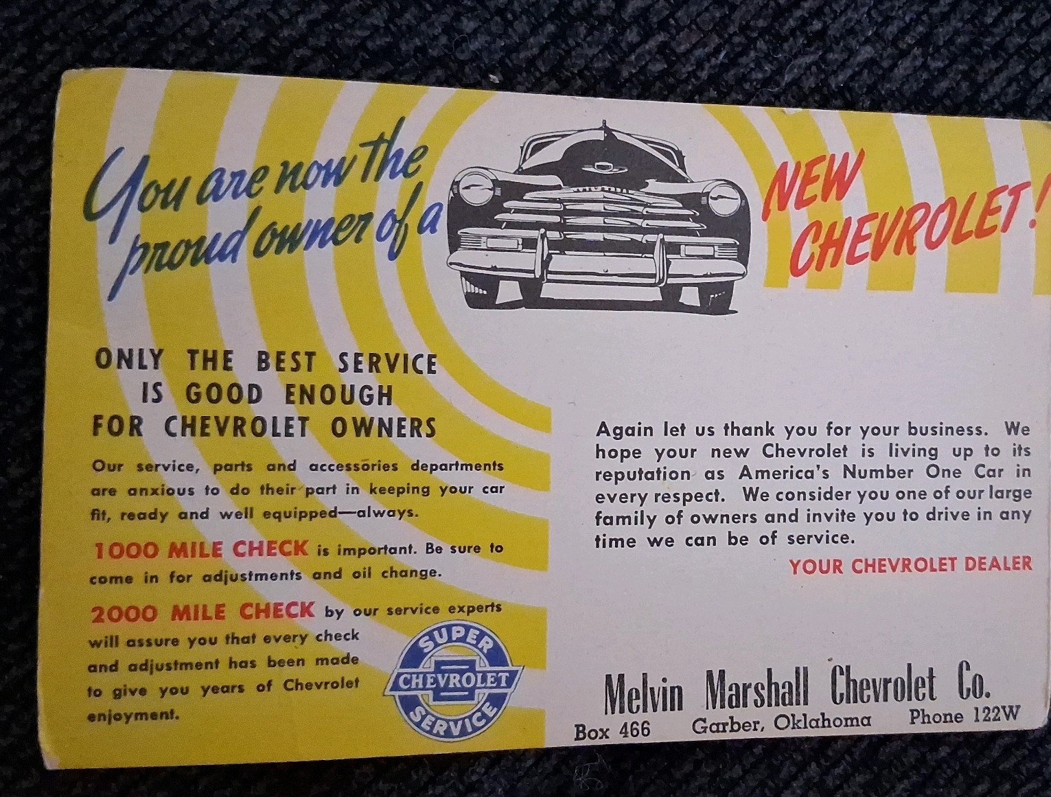 Advertising Postcard 1949 Chevrolet Fleetline 4-Door Sedan