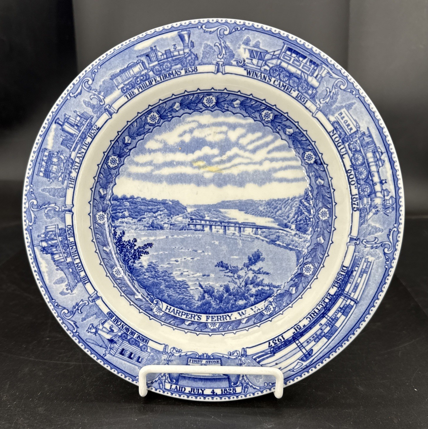 B&O Railroad Plate - Harper\'s Ferry W. Va. Shenango China Soup Bowl Or Pasta