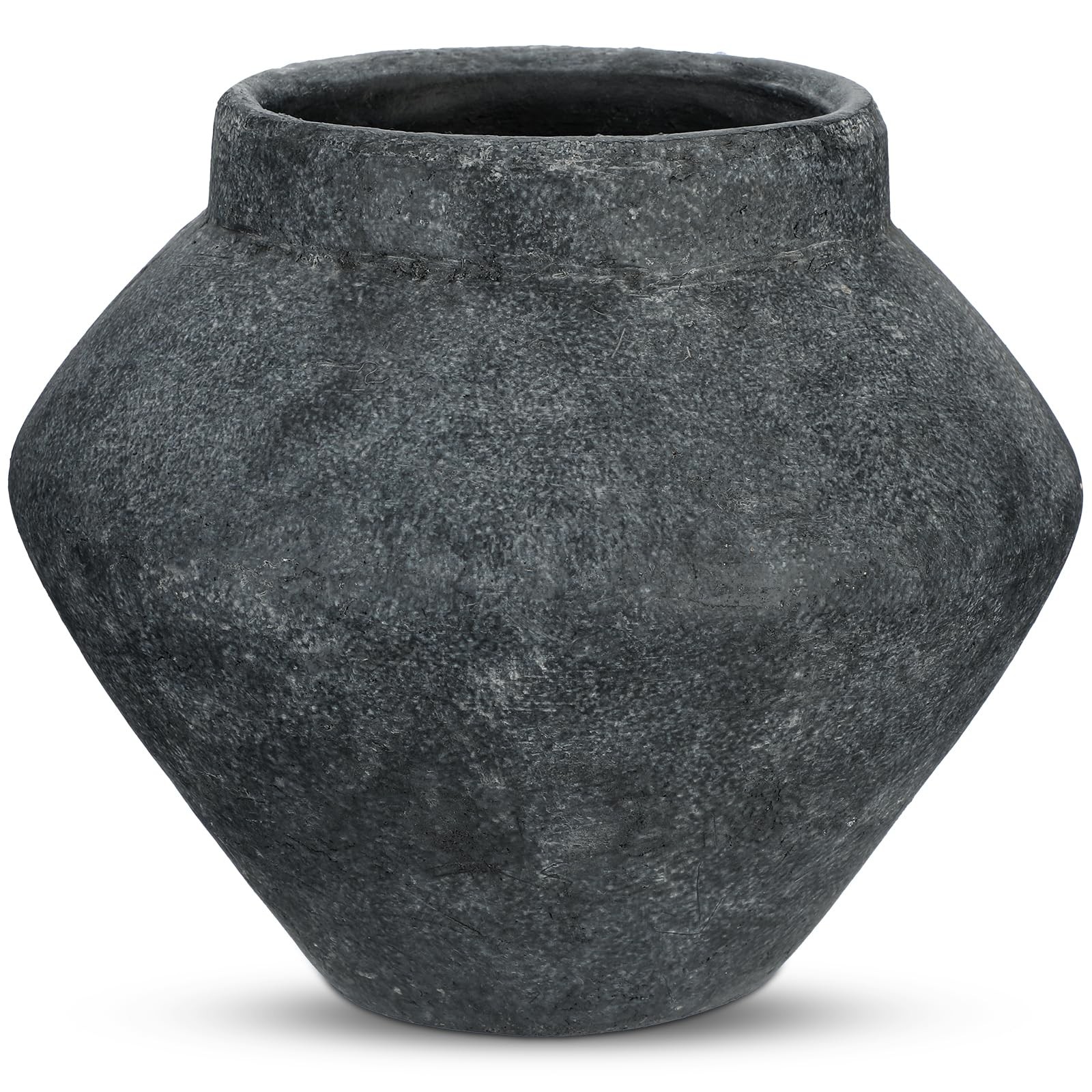 Briful Large Rustic Ceramic Vase Distressed Finish, 8.2'' Tall Wide-Belly