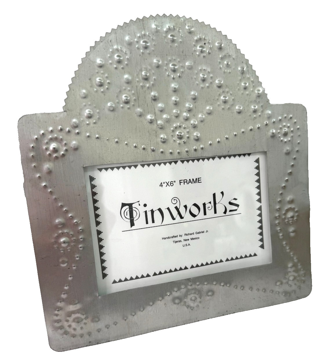 Tinworks by Richard Gabriel Jr New Mexico 2010 Punched Tin Picture Frame Signed