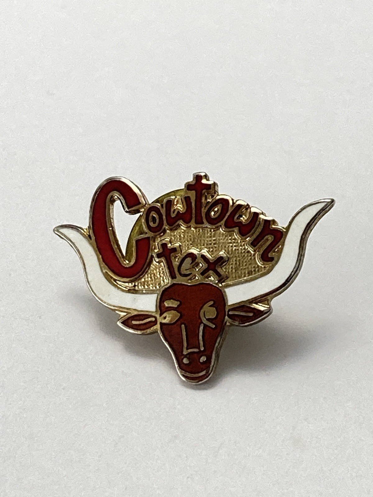 Vintage Cowtown Texas Fort Worth Enamel Pin Longhorn Bull Steer Mascot Vintage Cowtown Texas Fort Worth Enamel Pin Longhorn Bull Steer Mascot