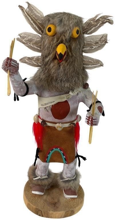 Danny Begay Navajo Owl Mongwa Kachina Katsina Doll Signed 13.5\