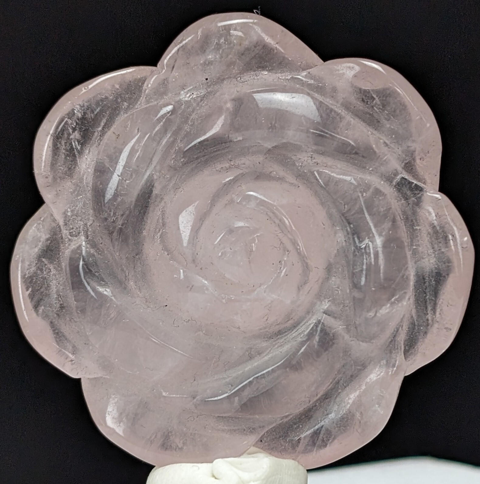 Rose Quartz Carving Flower Crystal Gemstone Mineral Nice Chakra