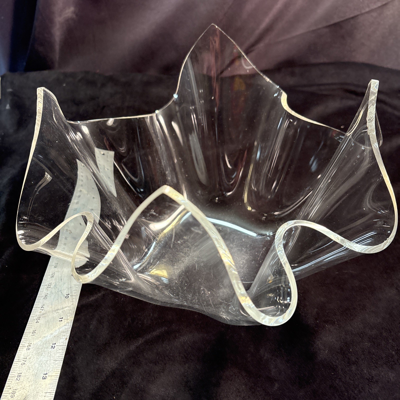 1970\'s  Vintage Clear Lucite Bowl 10x8” Mod Cool Acrylic -Rare Freeship