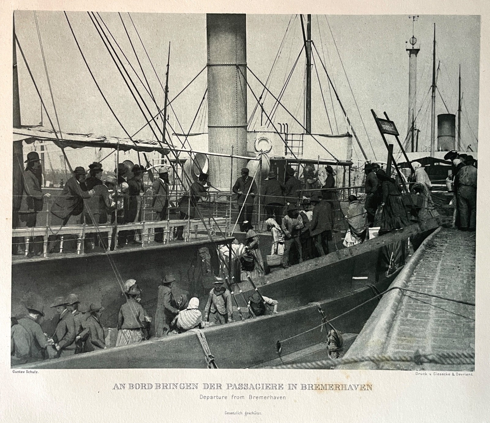 Antique Photographs 1890 Emigrant Ships 20 Photogravures Bremerhaven New York
