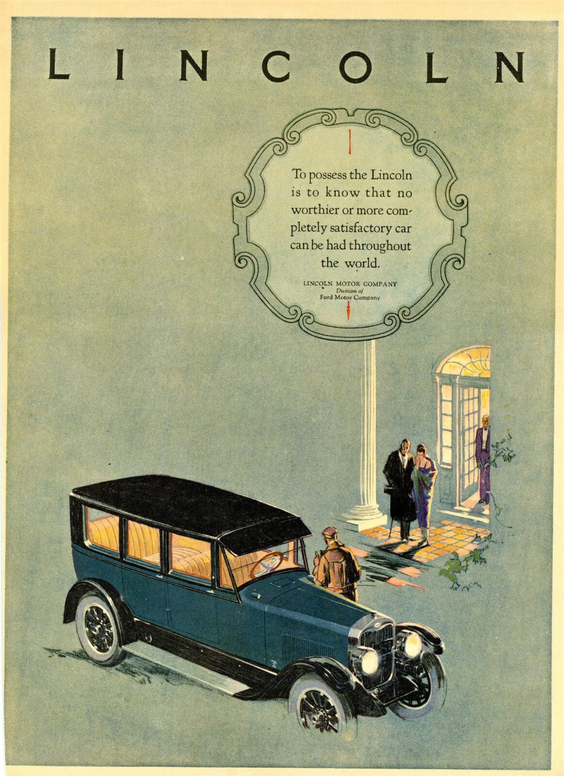 1924 Original Lincoln Ad. Large Sedan. None Worthier Anywhere. Large Page 1924 Original Lincoln Ad. Large Sedan. None Worthier Anywhere. Large Page