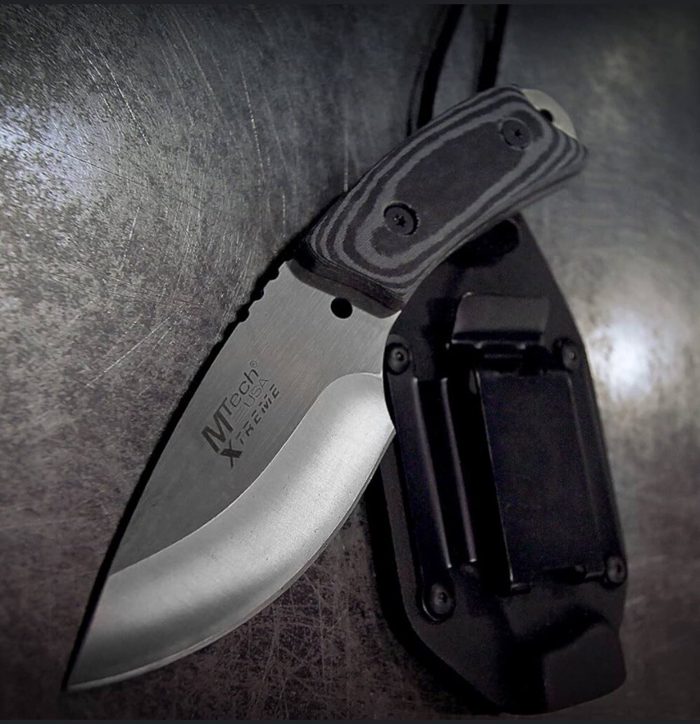Mtech Xtreme Neck/Boot Knife Full Tang Fixed Blade Clip Sheath Micarta