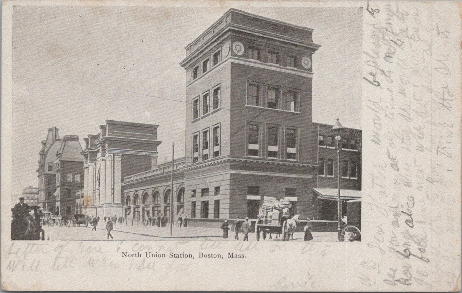 Postcard North Union Station Boston MA 1905