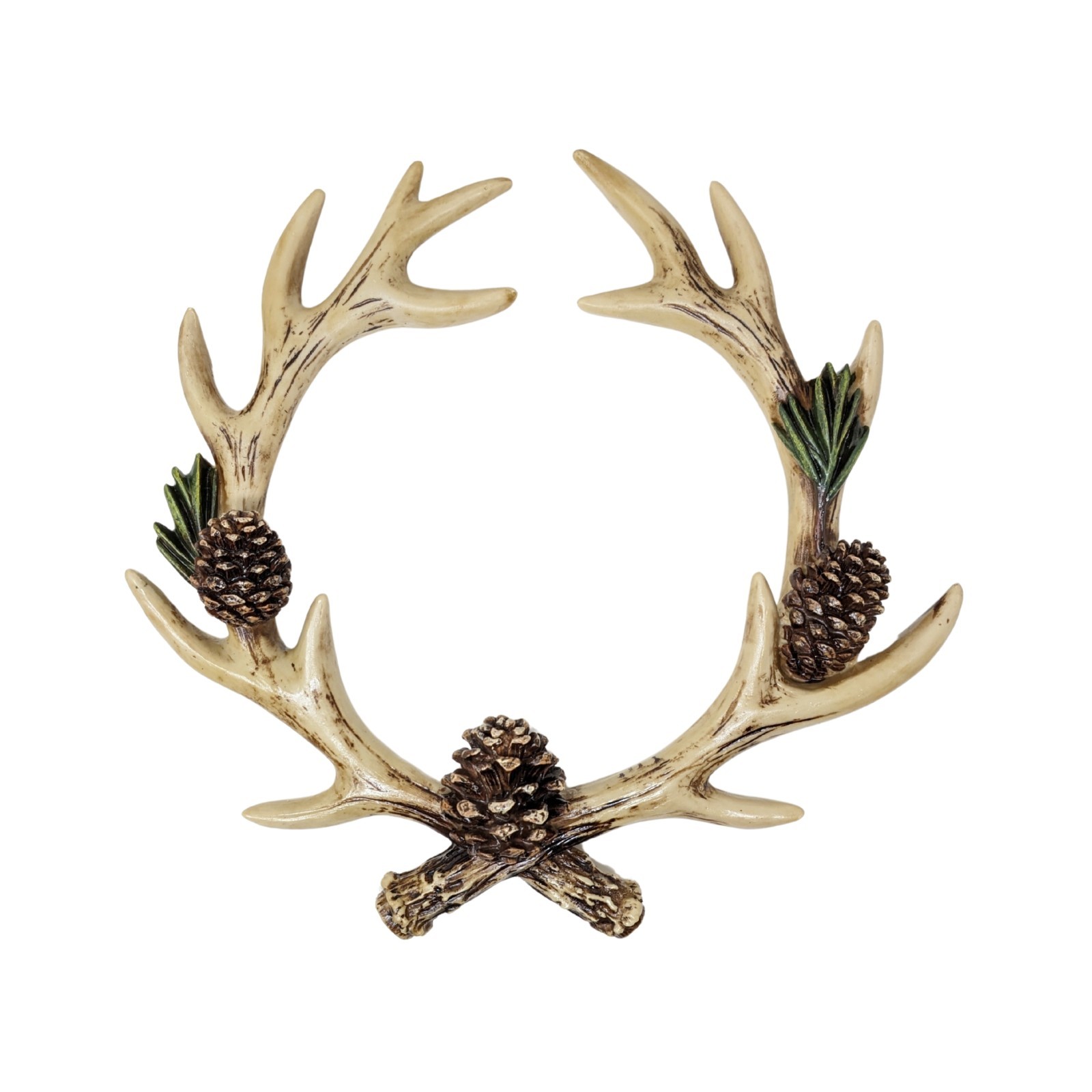 BestGiftEver Faux Deer Antler Wreath with Pinecone, Rustic Farmhouse Accent