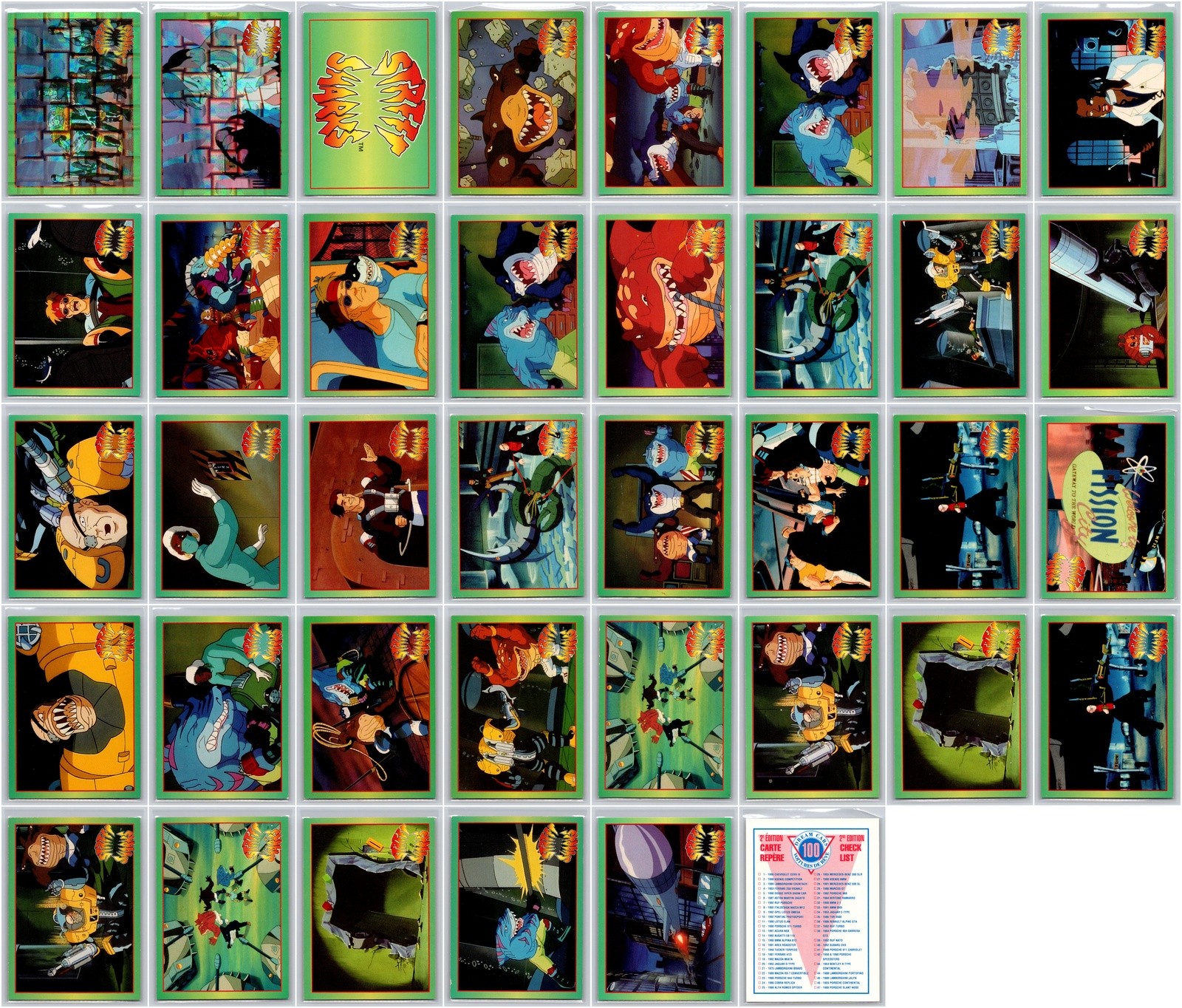 1995 Street Sharks Edge Lot of 38 Trading Cards Exact Cards Shown