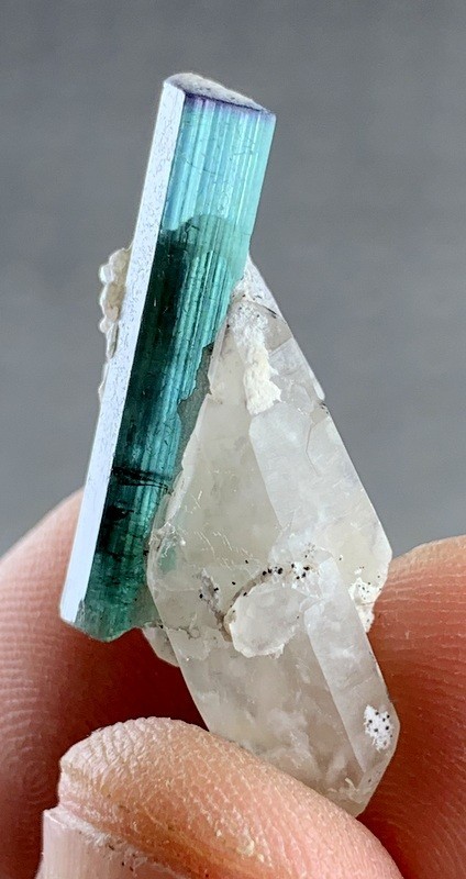 15 Carats beautiful Tourmaline with quartz Crystal Specimen from Afghanistan