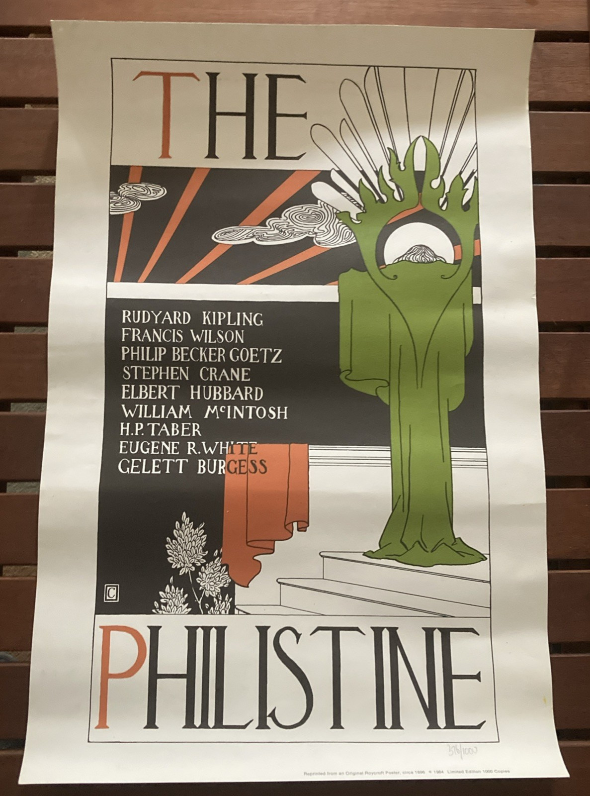Roycroft’s THE PHILISTINE Poster 1984 Limited Edition No. 326/1000 $ REDUCED $