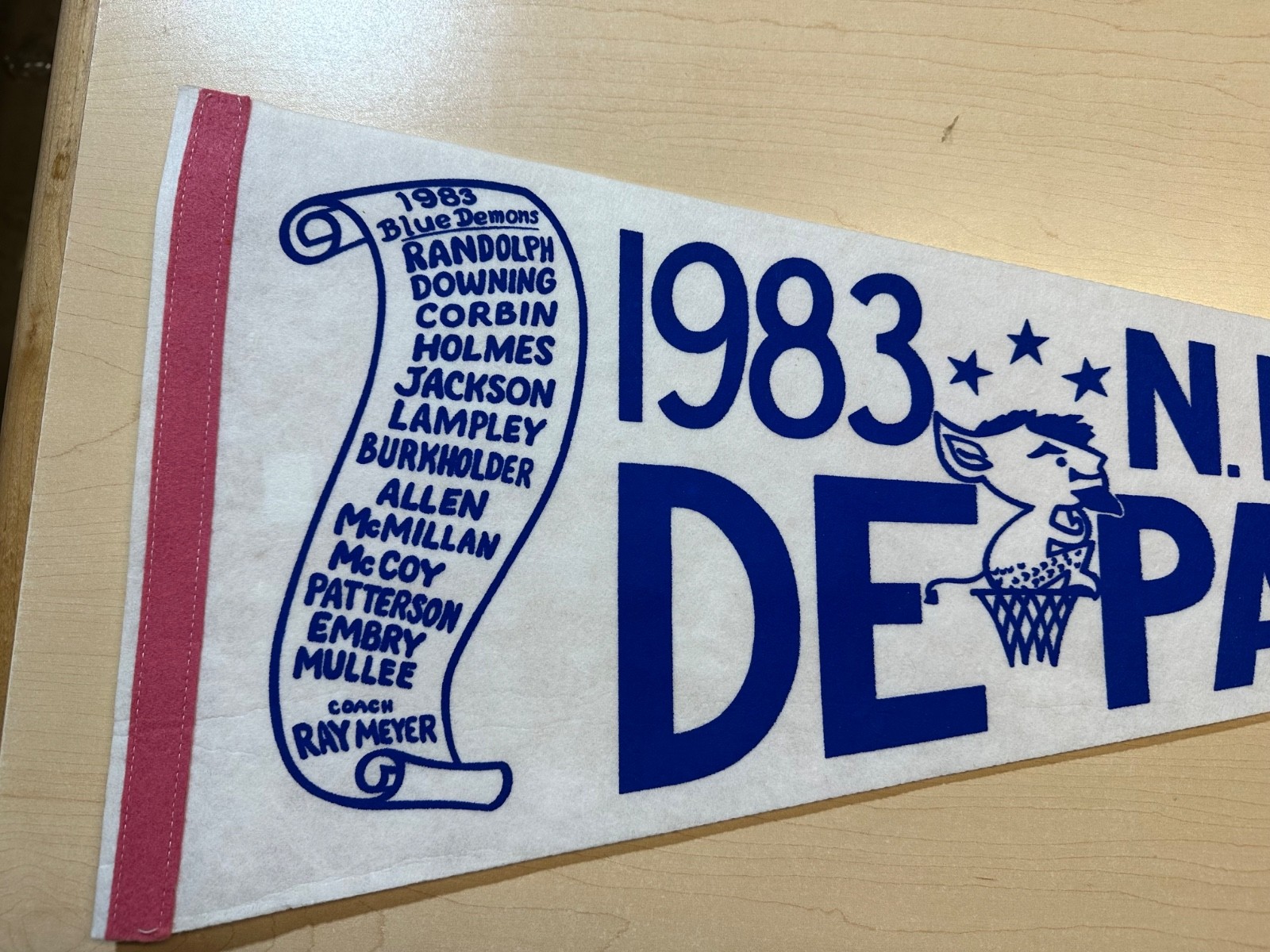 1983 DePaul University NIT Champs Scroll Pennant
