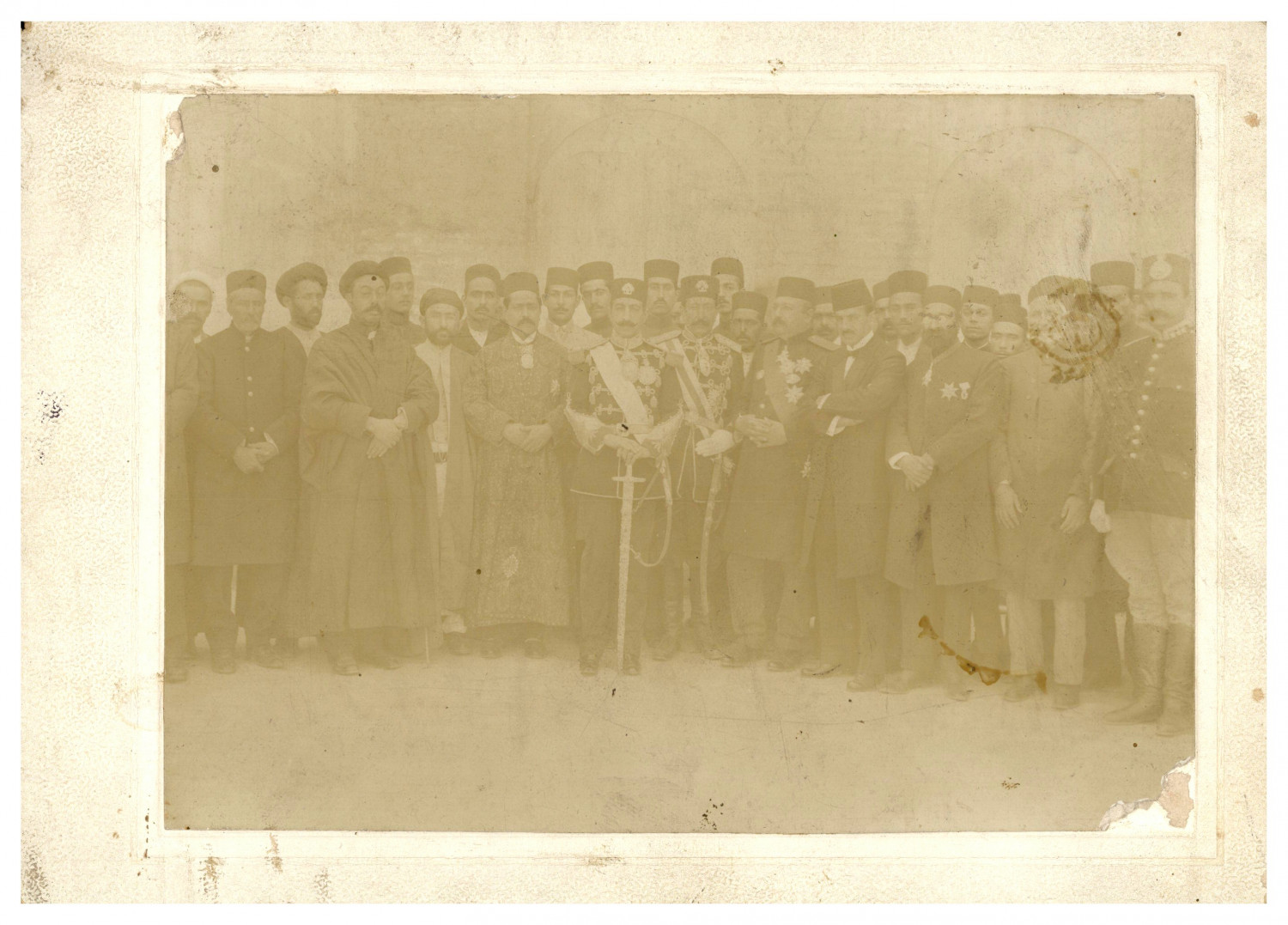  Qajar elite, high-ranking and entourage, Persia Late Qajar period, Persia.  T