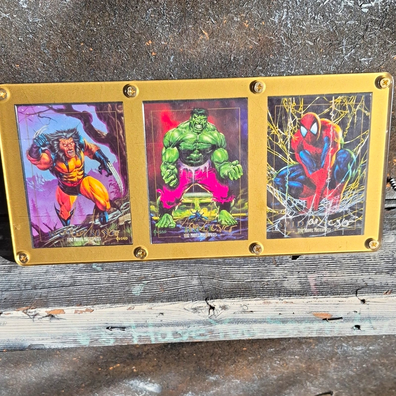 SkyBox 1992 Marvel Masterpieces 3-Card Lot Wolverine Hulk Spider-Man #36 #76 #98