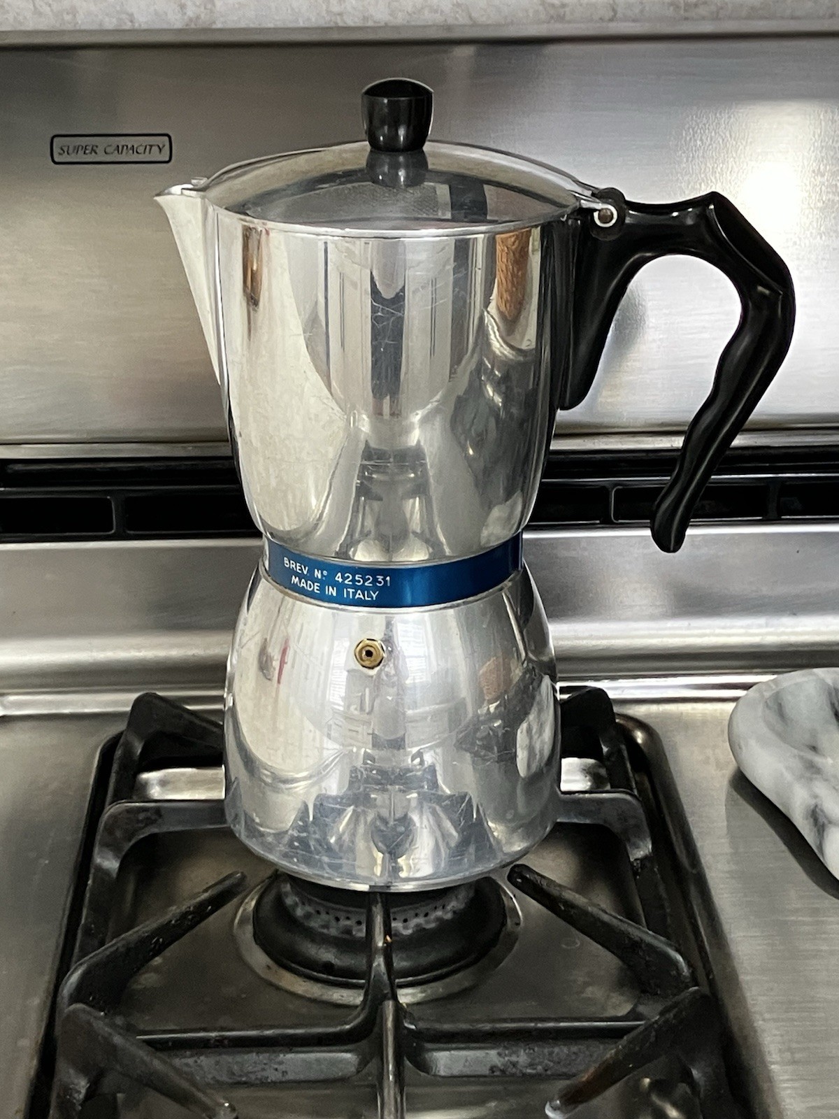 RARE MCM Italian Moka Pot Irmel Nova Espress 9-Cup Espresso Maker Brev. 425231