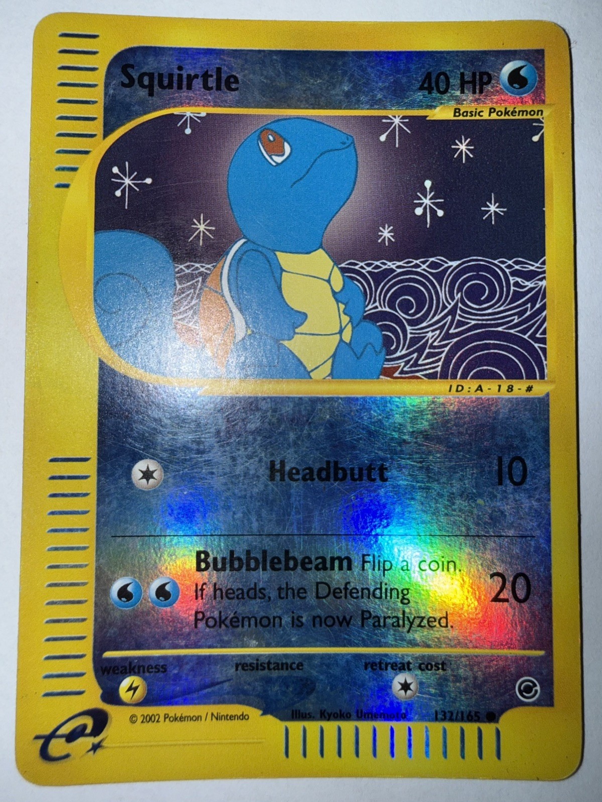 Pokemon TCG Squirtle Expedition Base Set 2002 Card #132/165 MP
