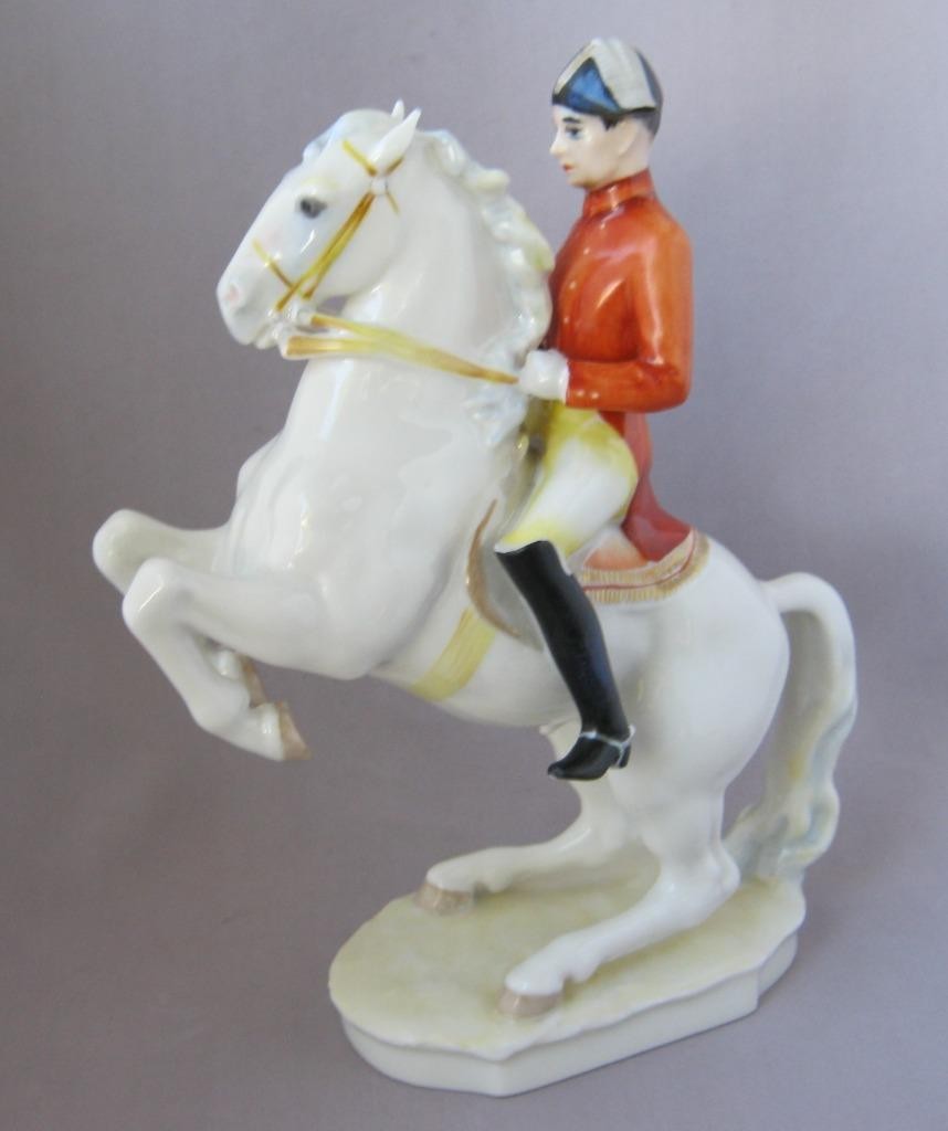 Rare Hutschenreuther Germany Porcelain Lipizzaner Horse Rider Austria Vienna
