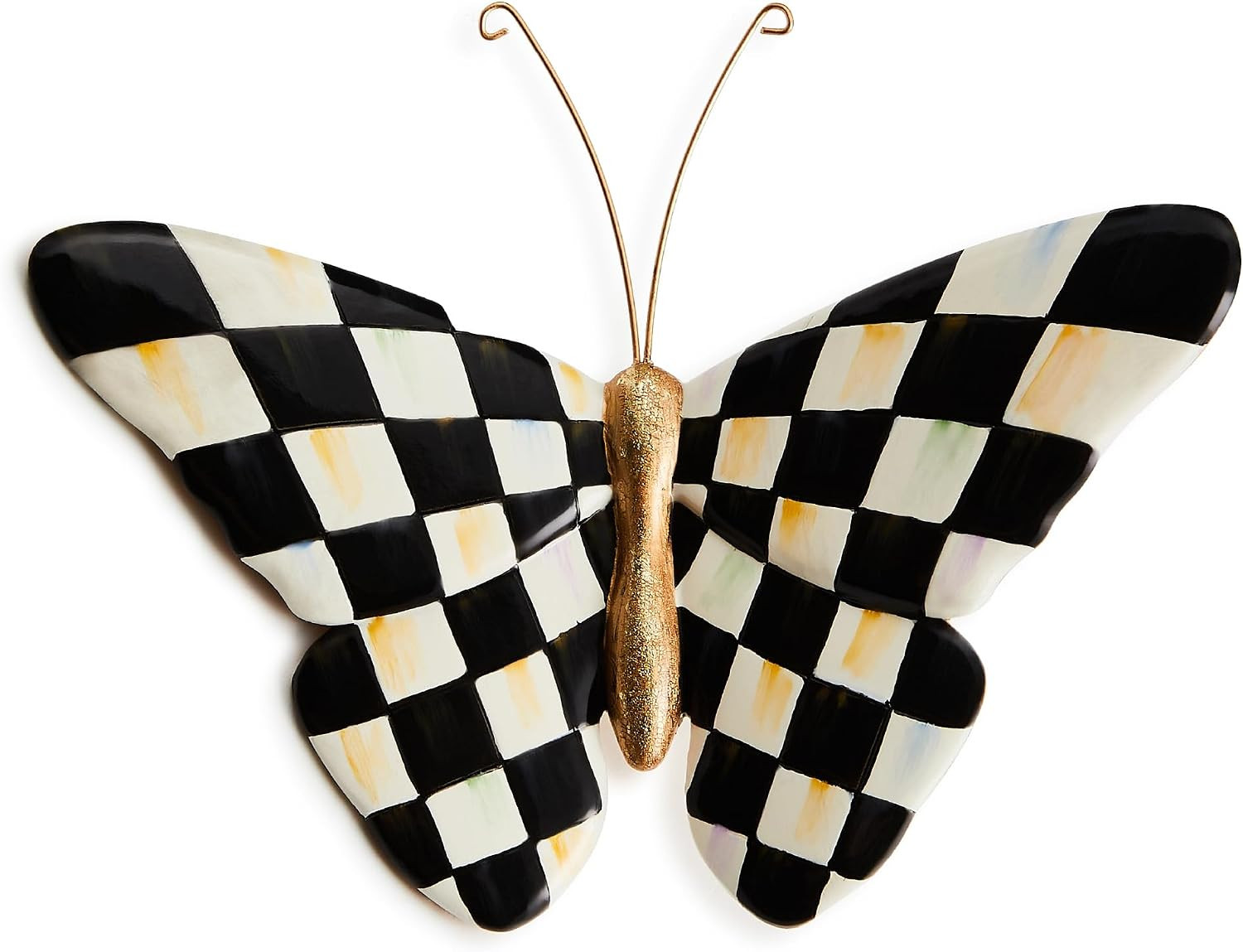 MACKENZIE-CHILDS Resin Pot Climber, Courtly Check Butterfly MACKENZIE-CHILDS Resin Pot Climber, Courtly Check Butterfly