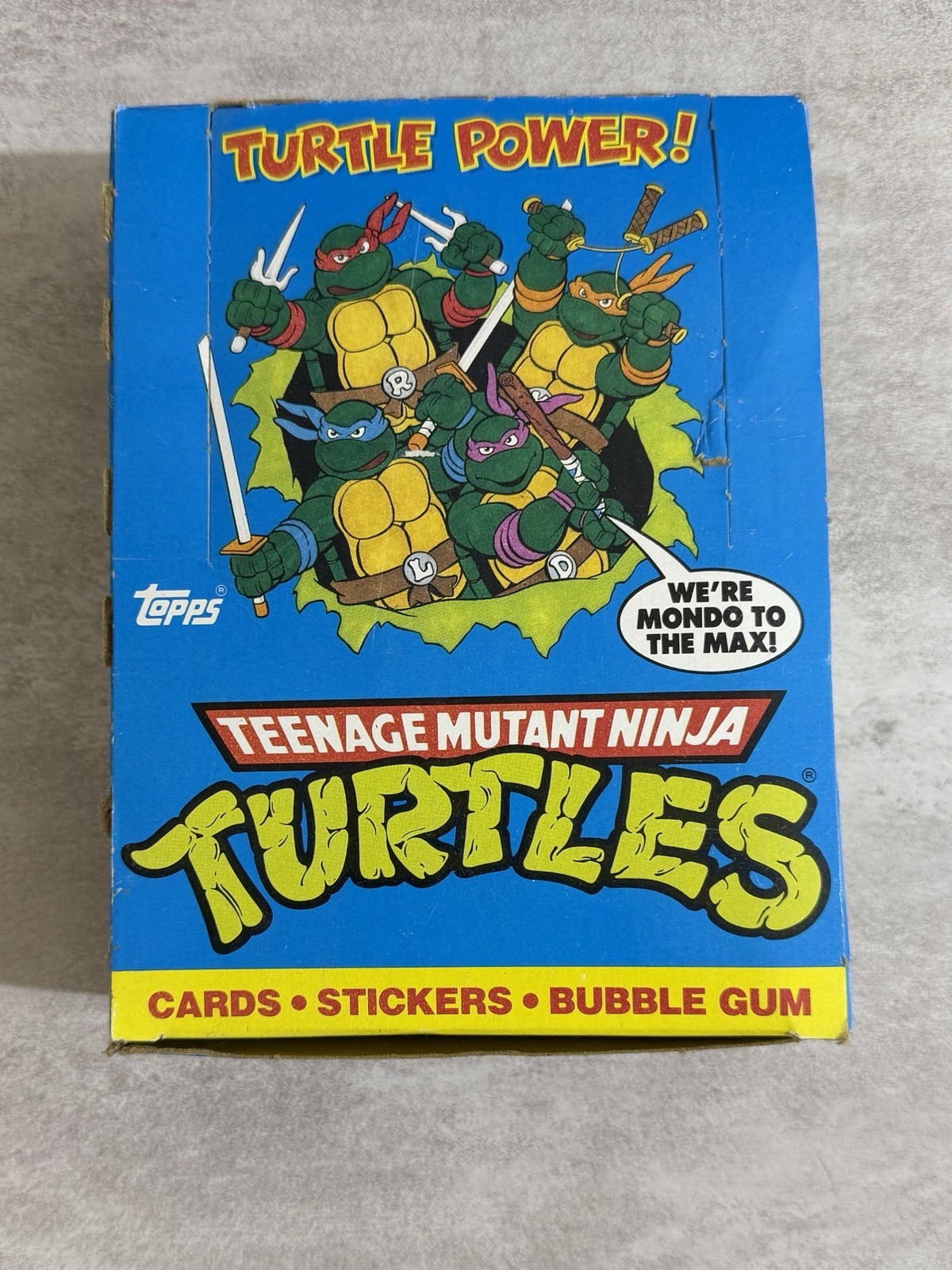 1989 TEENAGE MUTANT NINJA TURTLES SERIES 1 TRADING CARD BOX COMPLETE 48 PACKS 1989 TEENAGE MUTANT NINJA TURTLES SERIES 1 TRADING CARD BOX COMPLETE 48 PACKS