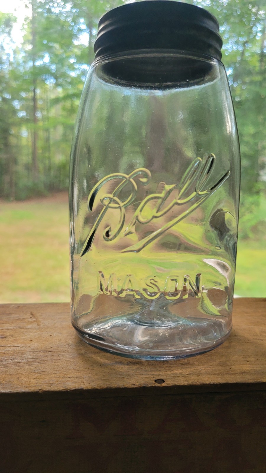 Antique SCA Ball 2L Over MASON Bingham Sloped Shoulder Quart 