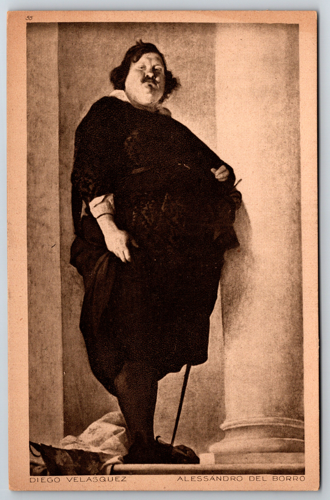 c1950s Diego Velazquez Alessandro Del Borro Fat Man Vintage Postcard