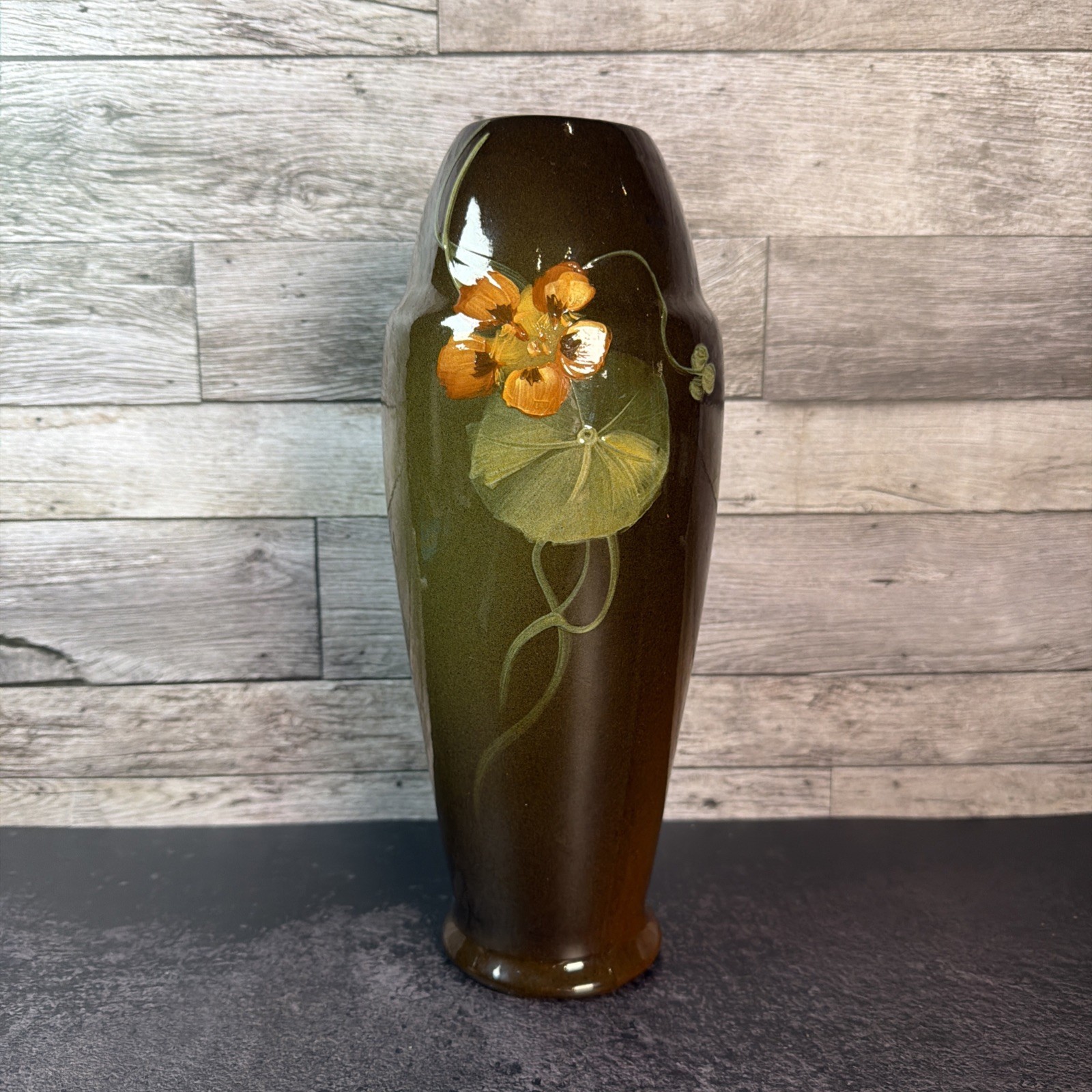 Antique Late 19th/Early 20th Century JB Owens utopian Line Art Pottery Vase