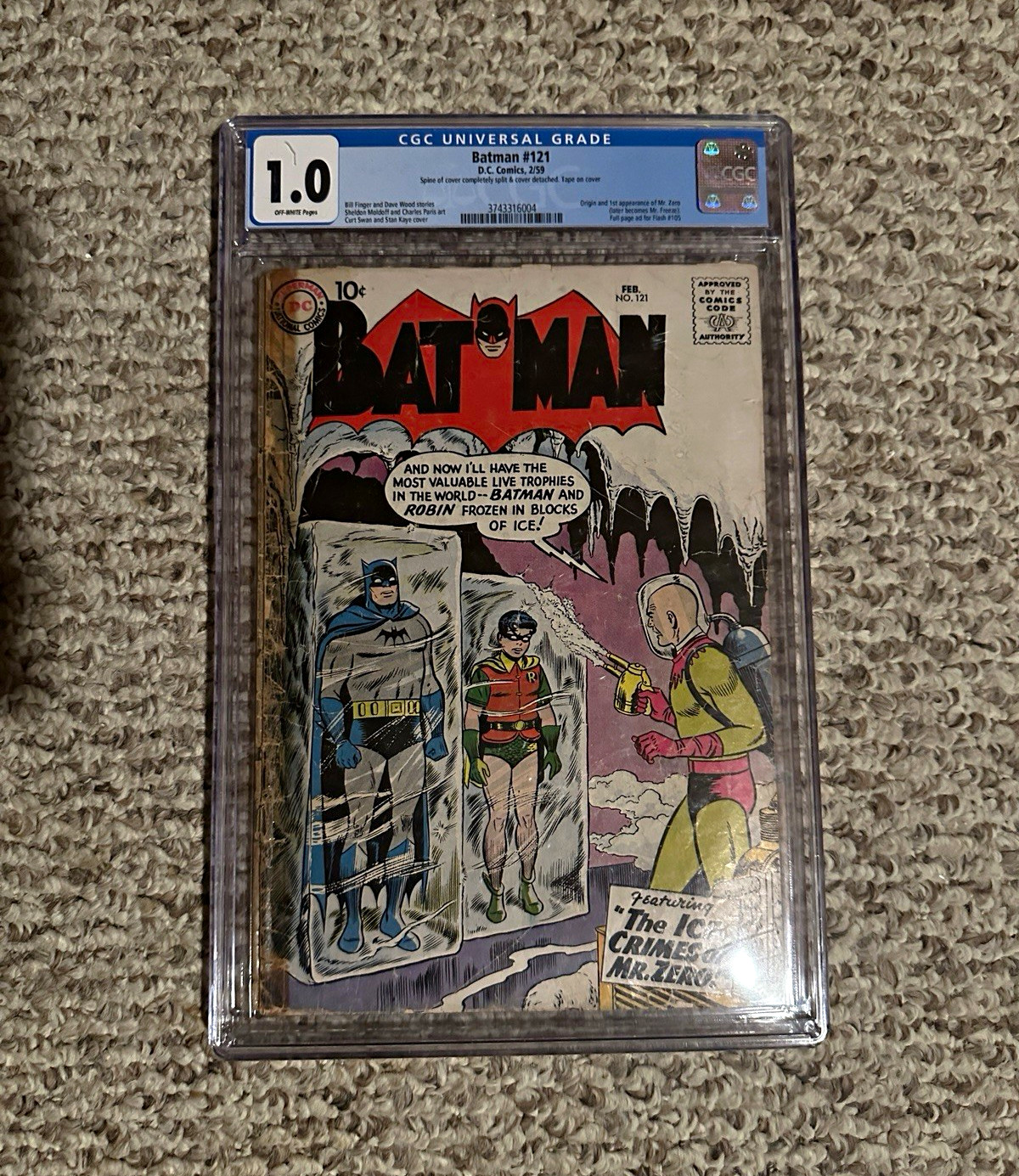 Batman #121 CGC 1.0 DC Comics 1960 Silver Age Batman Mr. Freeze - Small Scratch