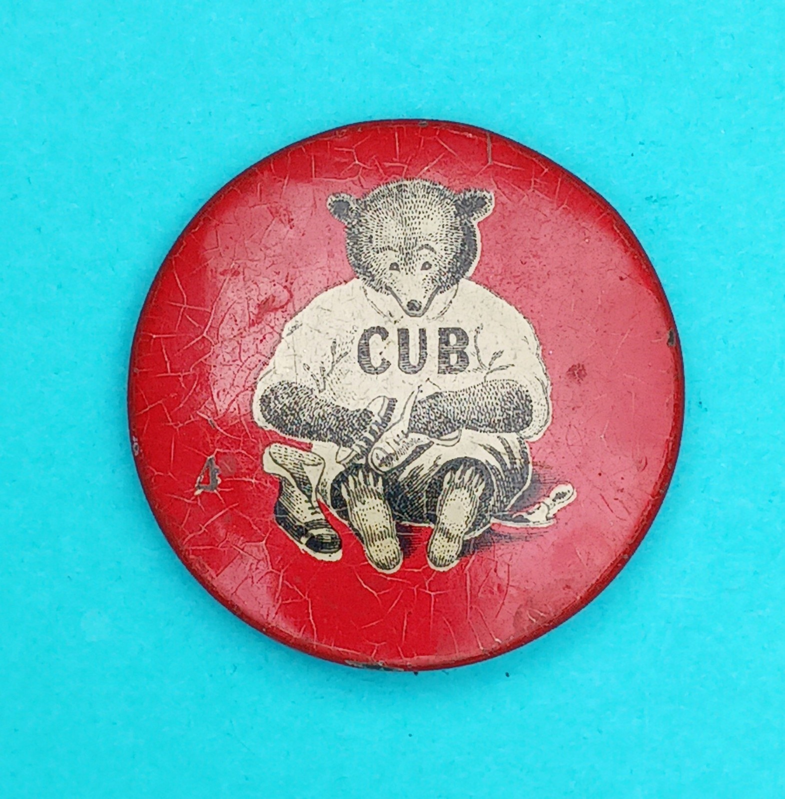 C. 1910 Chicago Cubs Baseball- Cub Shoe Polish Advertising Pinback.
