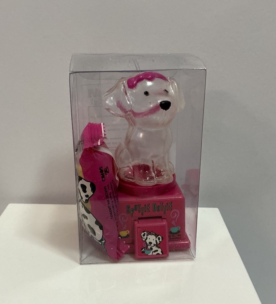 VINTAGE SANRIO SPOTTIE DOTTIE MINI GUMBALL CANDY MACHINE JAPAN 1995 NOS RARE VINTAGE SANRIO SPOTTIE DOTTIE MINI GUMBALL CANDY MACHINE JAPAN 1995 NOS RARE