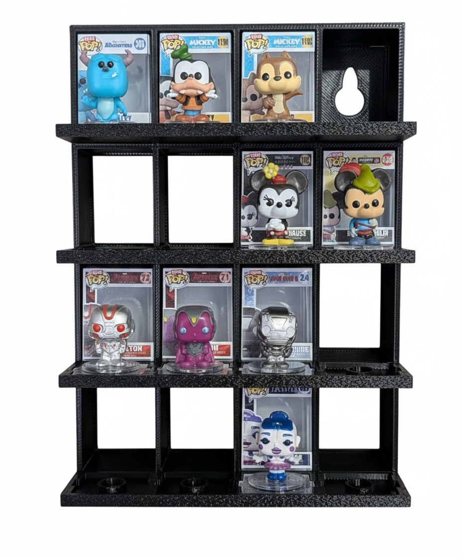 Bitty Pop Display (4x4, 16 Slots)(Compatible with Funko Bitty Pops)(3D Printed)