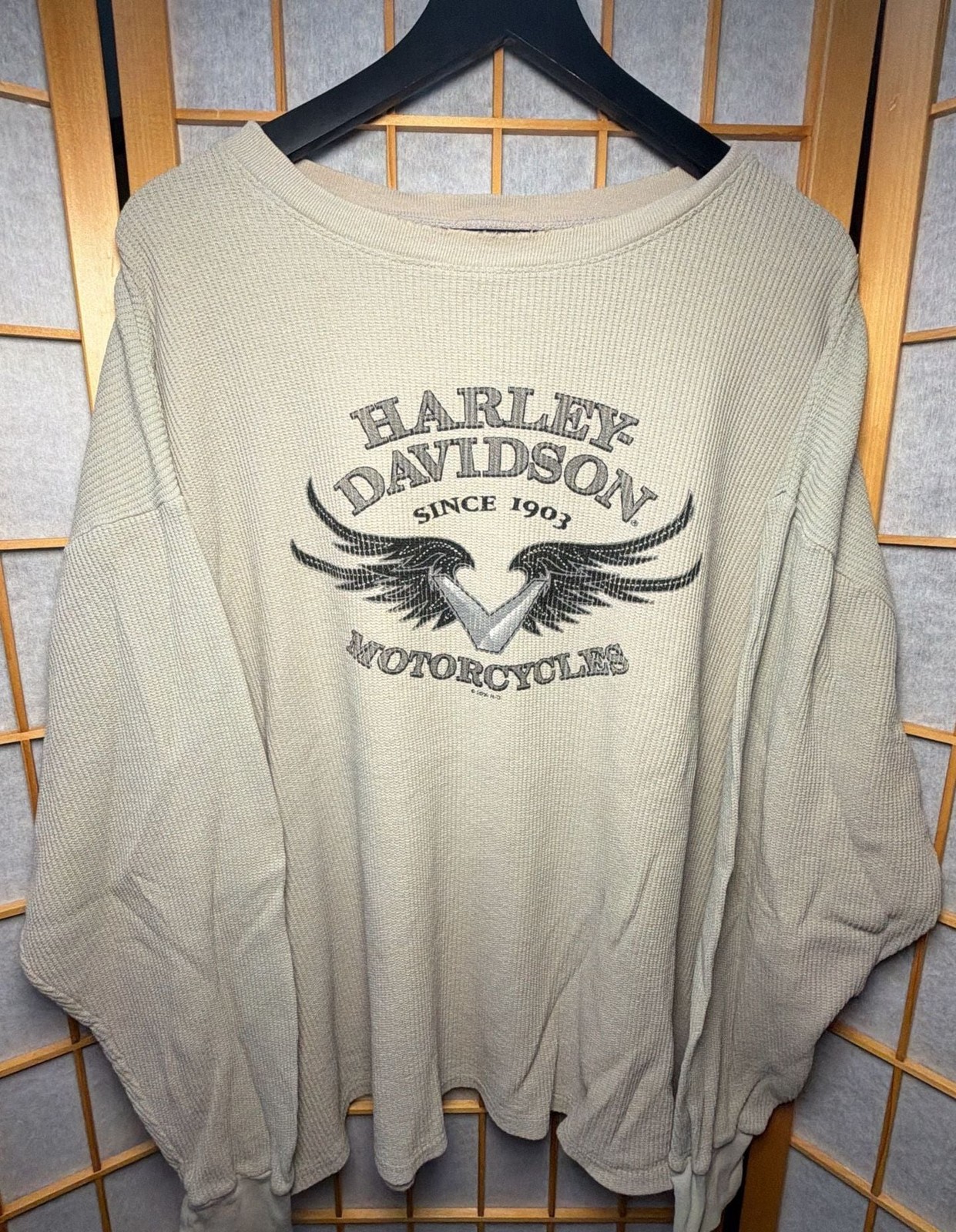 Vintage Harley Davidson Rochester Minnesota Waffle Knit Thermal Long Sleeve Vintage Harley Davidson Rochester Minnesota Waffle Knit Thermal Long Sleeve