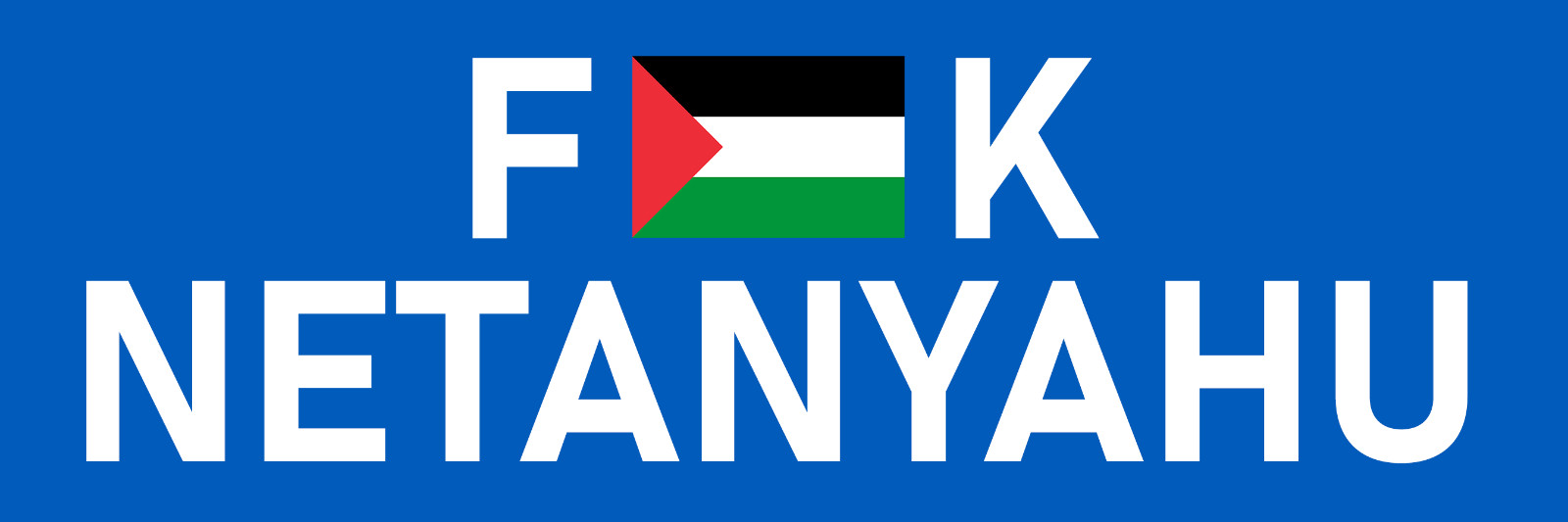 Anti Netanyahu Palestine Flag Sticker Large 3x9 Israel Prime Minister