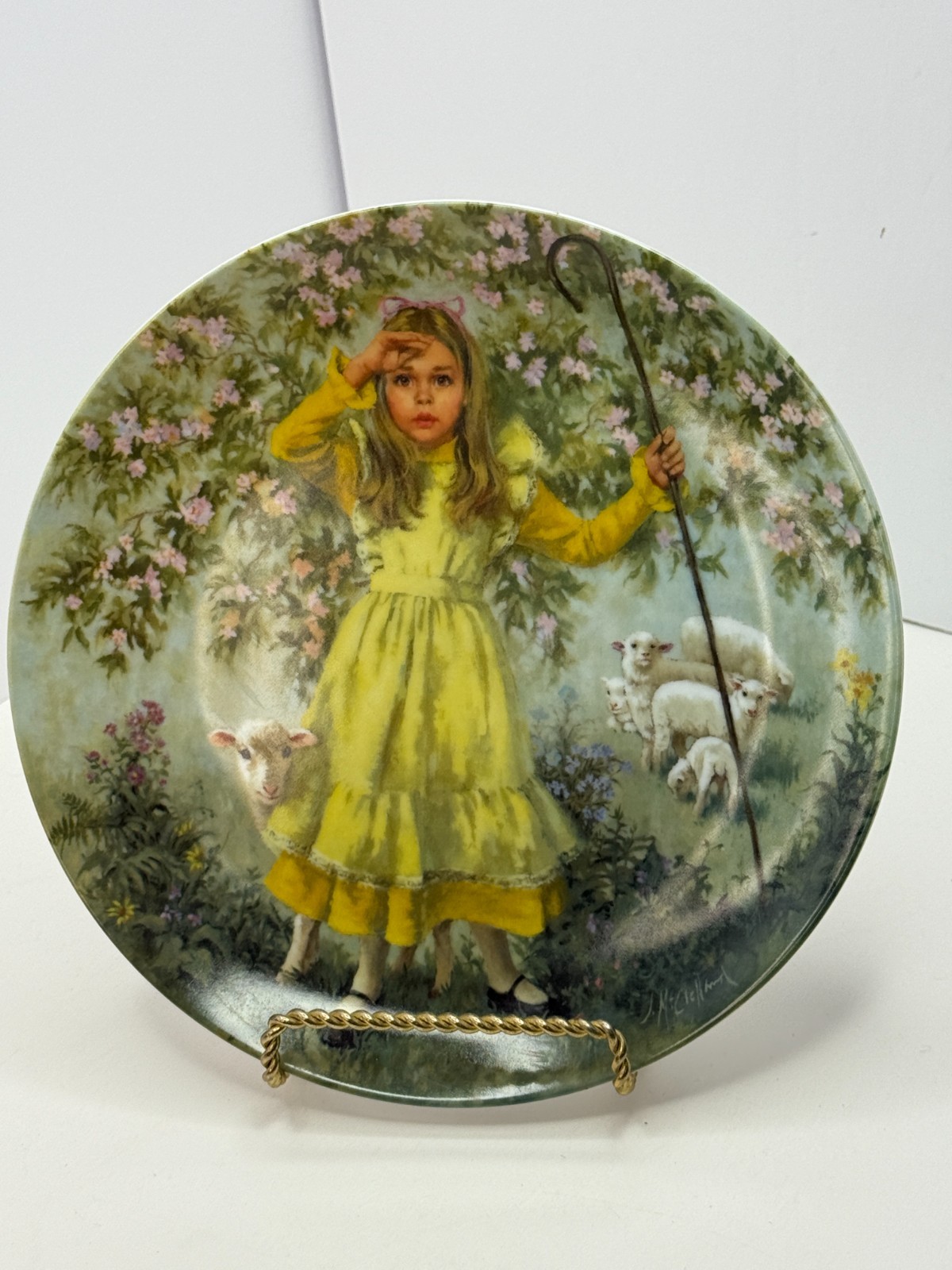 Little Bo Peep 5th Issue Plate RECO by John McClelland Mother Goose Series