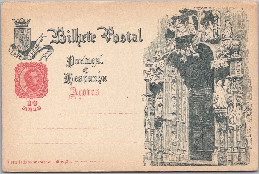 Vintage 1898 AZORES Postcard \