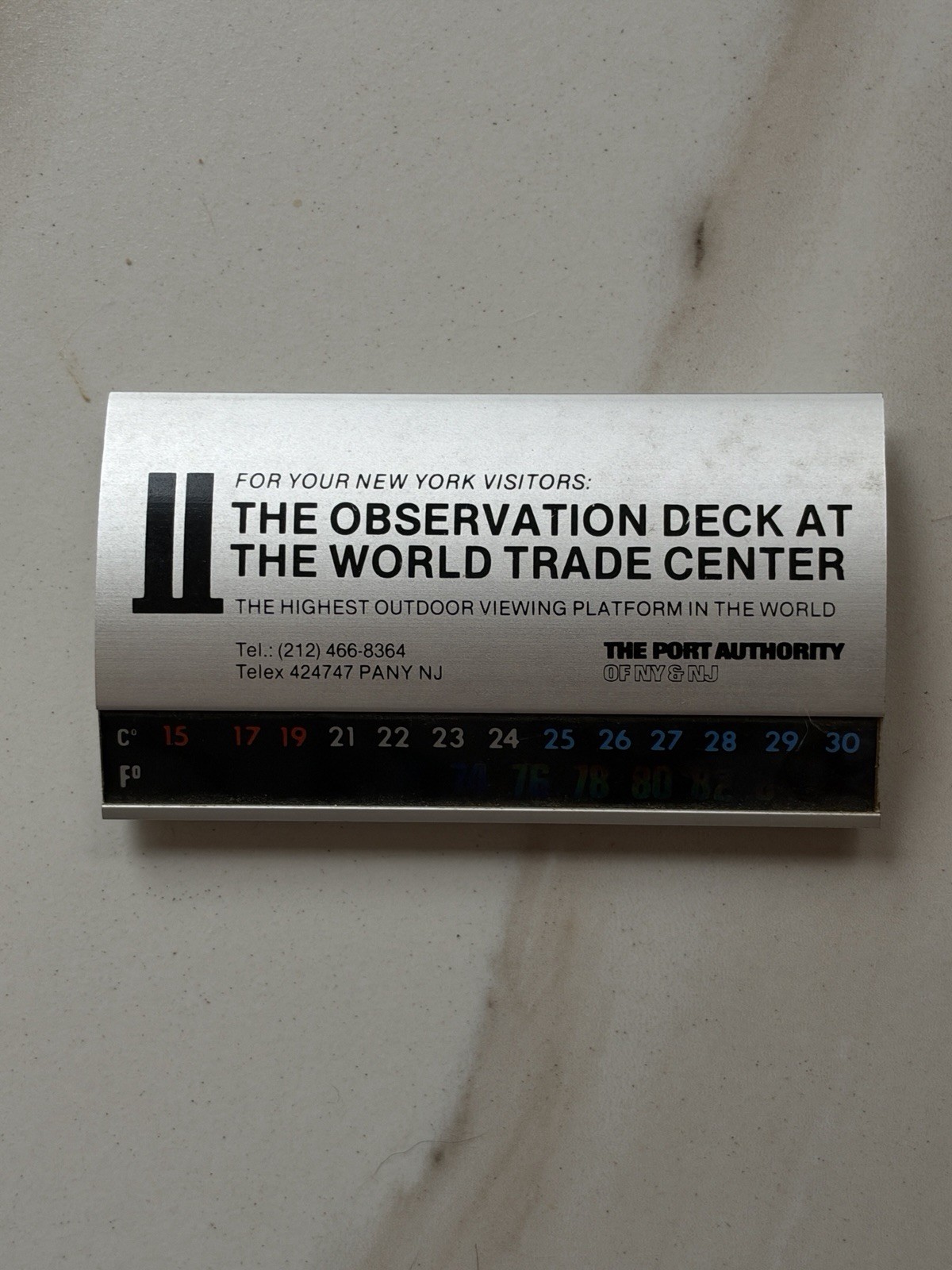 VTG Pre 9/11 World Trade Center Observation Deck TOP OF THE WORLD Paperweight
