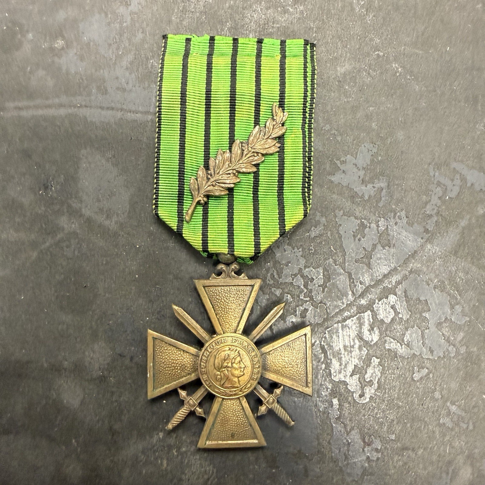 Original WWIi French Vichy Croix De Guerre Medal Axis
