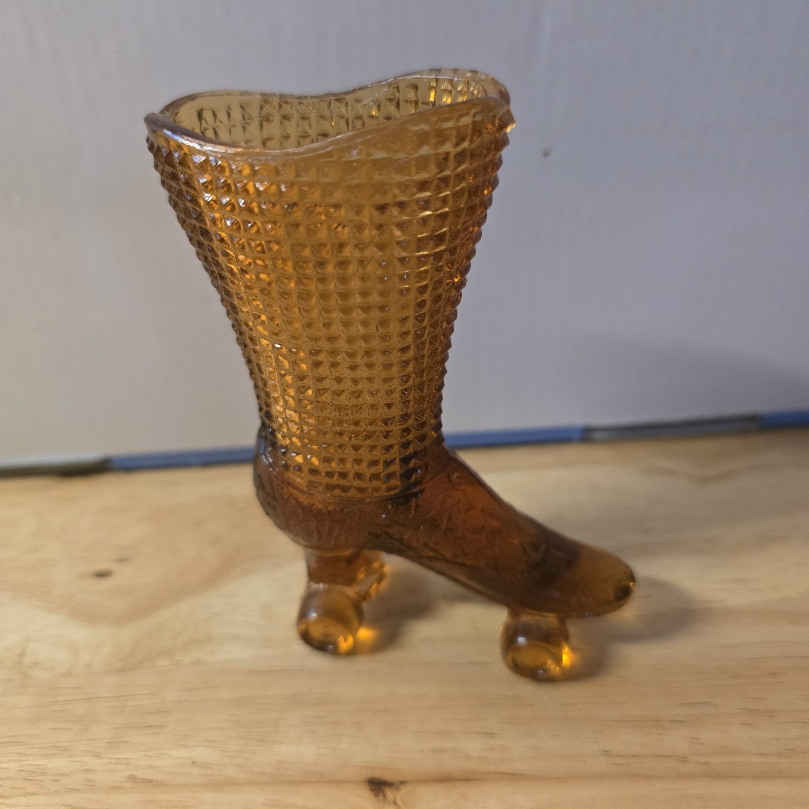 Vintage Amber Glass Victorian Boot Shoe Vase Toothpick Holder Novelty Decor Vintage Amber Glass Victorian Boot Shoe Vase Toothpick Holder Novelty Decor