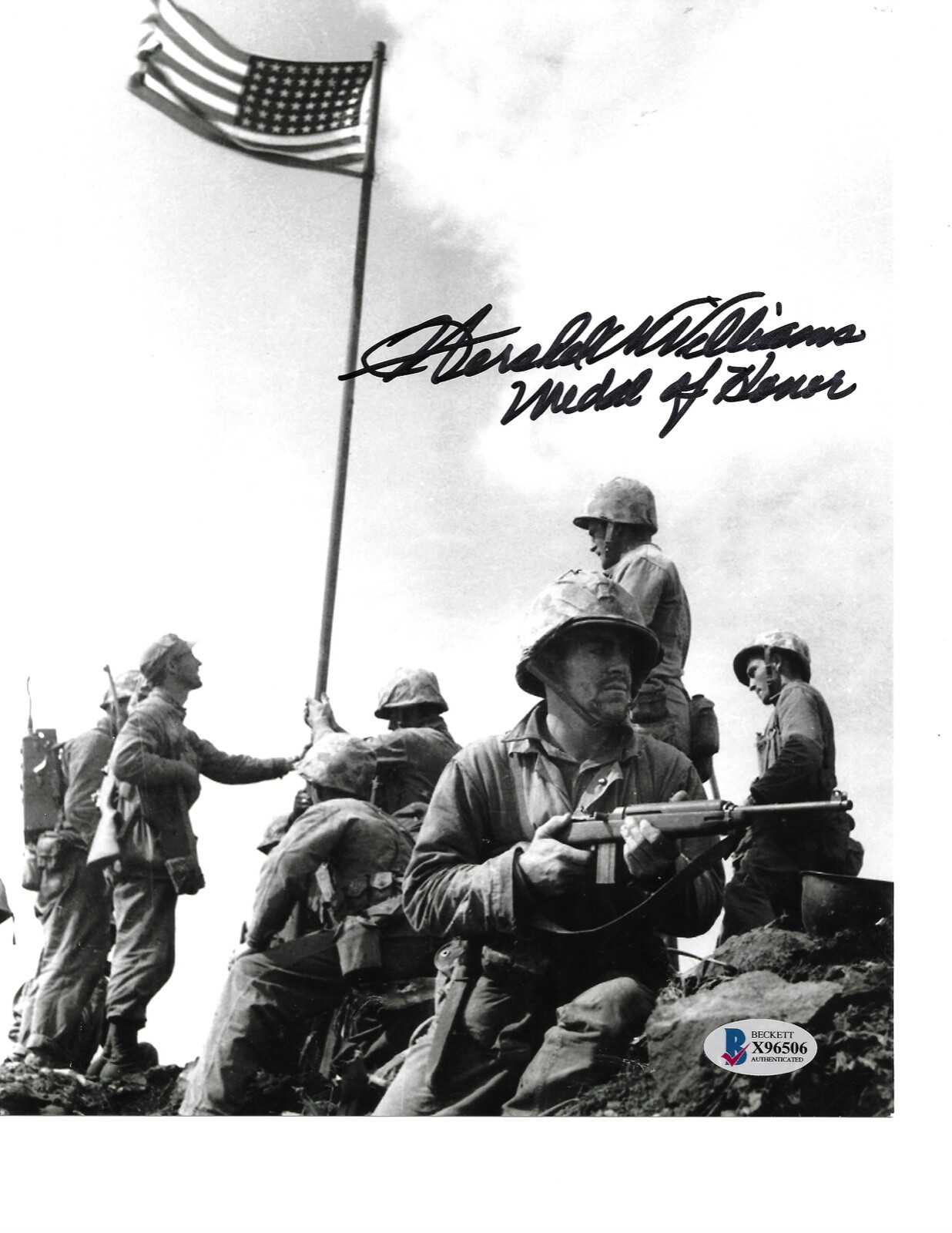 HERSHEL WILLIAMS AUTOGRAPHED SIGNED MEDAL OF HONOR IWO JIMA WWII BECKETT BAS COA
